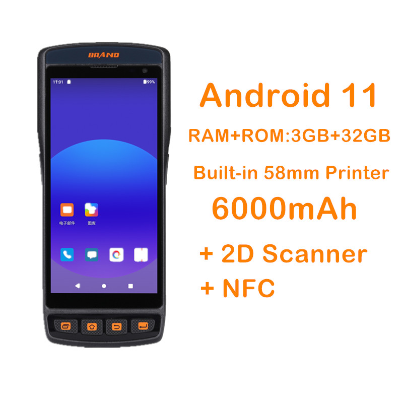 Handheld Barcode Scanner Android V800 Data Terminal Pda Scanner With Thermal Printer