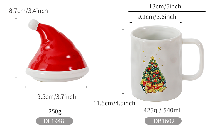 3D Festival Customized Ceramic Coffee Cups Mug With Round Handle 540ml Capacity