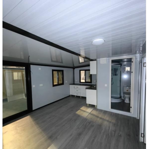 20ft Dual Wings Expandable Container House Mobile Villa for Park - with Courtyard, Kitchen - Ideal for Outdoor Living, Portable & Customizable