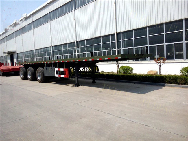 Mechanical Suspension Flatbed Container Trailer 3 * 13 Tons FUWA / BPW Axle