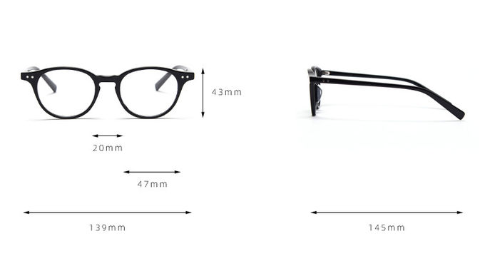 Male Acetate Frame Glasses Black SGS Spectacle Fashionable Optical Glasses