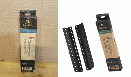 Black Powder Coated Steel Server Rack Rail Pair DIY Hardware Kit for Rack Enclosures