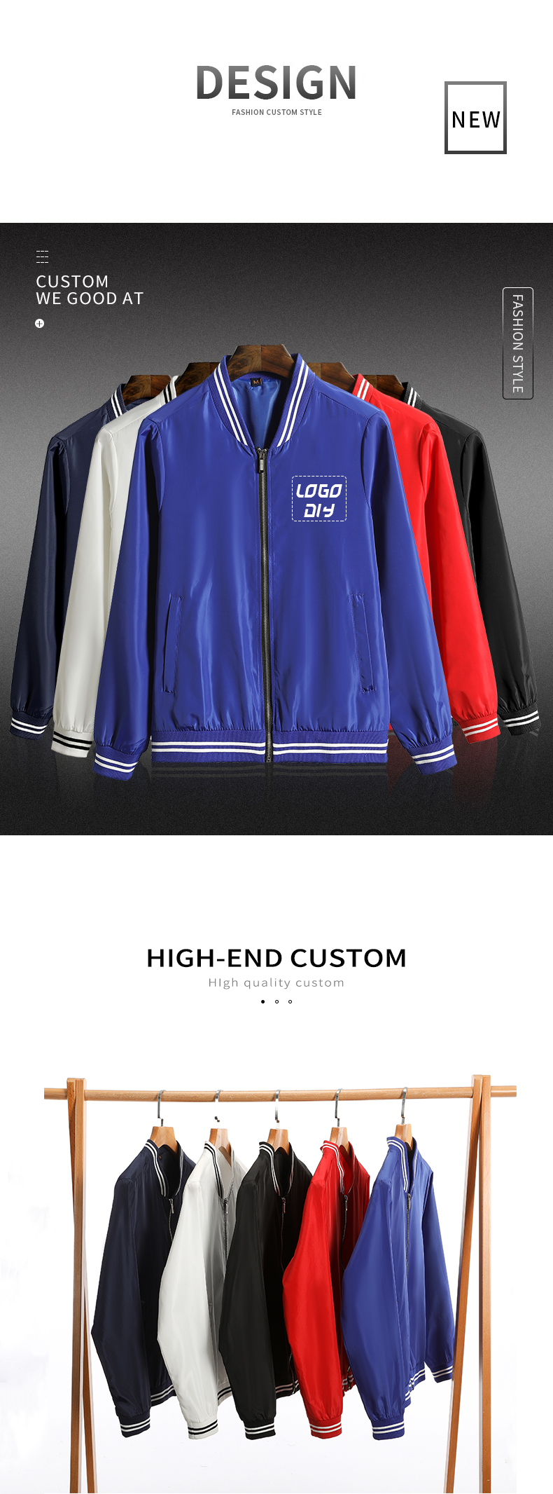 New Bomber Casual Jacket Men's Jacket Men Youth Double-sided Pilot Fattening Plus Size Stand Polyester Zipper Jacket Knitted