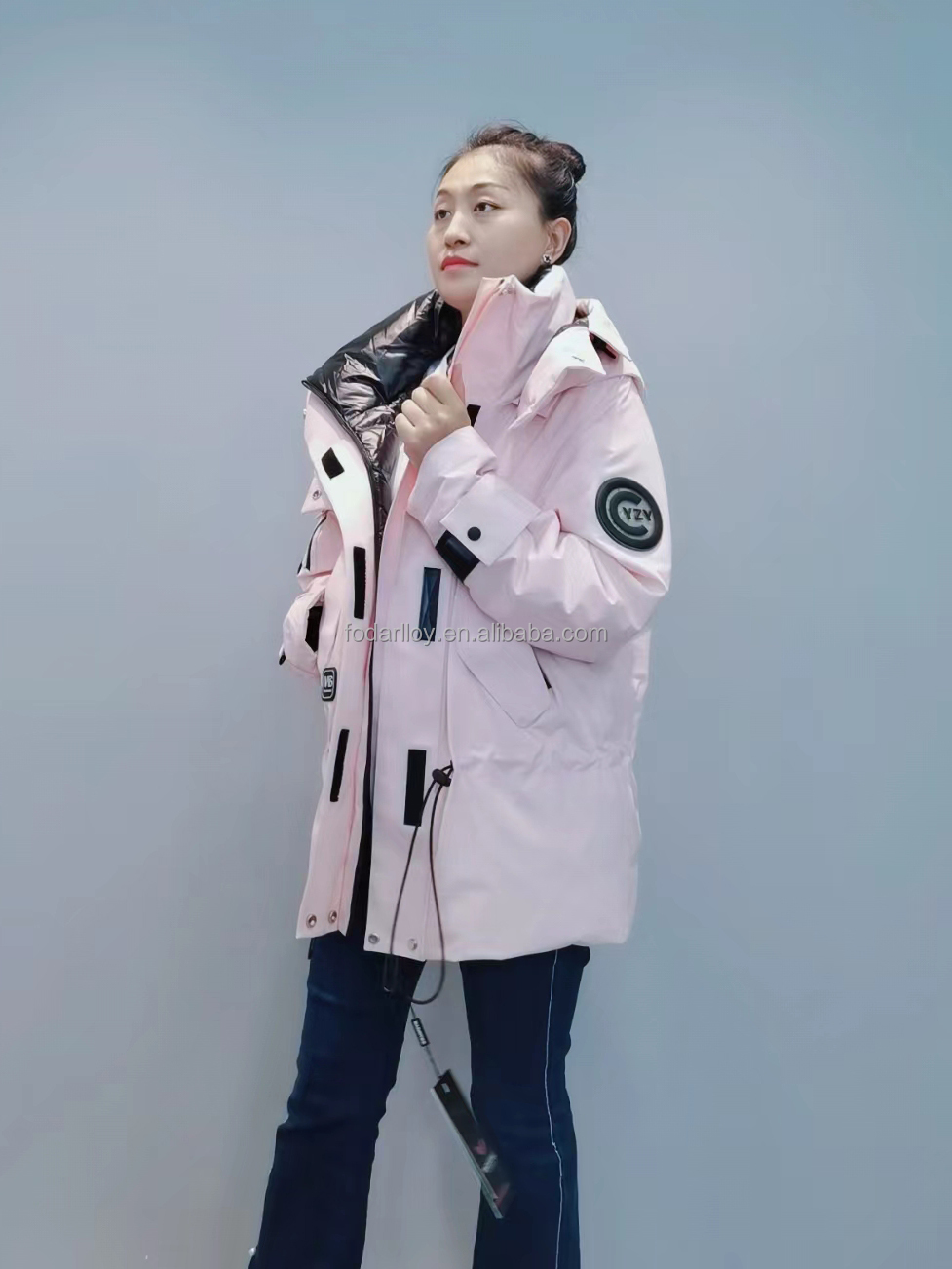 FODARLLOY F22567 Ladies Warm Hooded Cotton-padded Clothes Women Slim Long Winter Jackets Women Coats