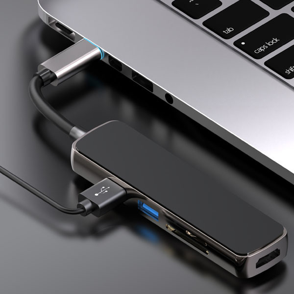 Docking Station USB C Hub HDMI Adapter 5Gbps With MicroSD TF Card Reader