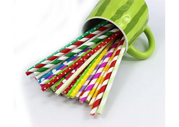 Food Grade Gold Blocking Coloured Paper Straws , Decorative Drinking Straws Pass FDA