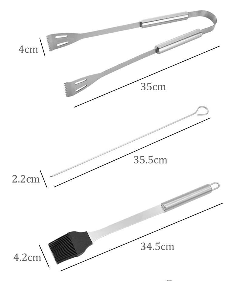 Outdoor Camping Accessories Portable BBQ Tools Set with Customized Logo and Carry Bag