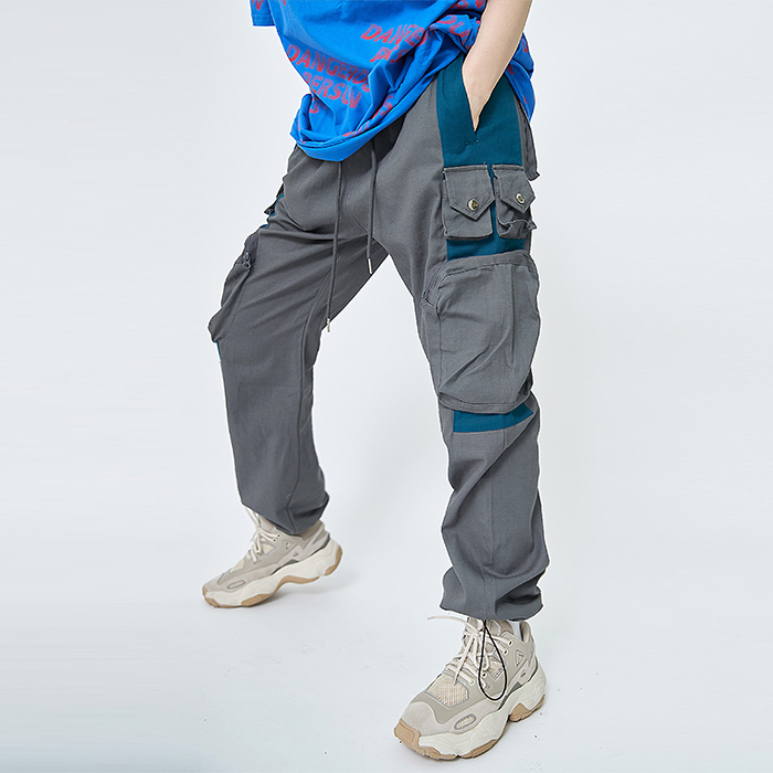 Custom Men's Sweatpants With Cargo Pockets , Loose Mens Casual Trousers