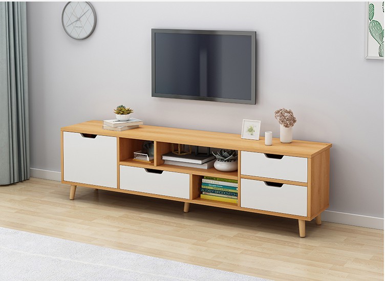 OEM Solid Wood TV Bench , 40cm Height Wood TV Console