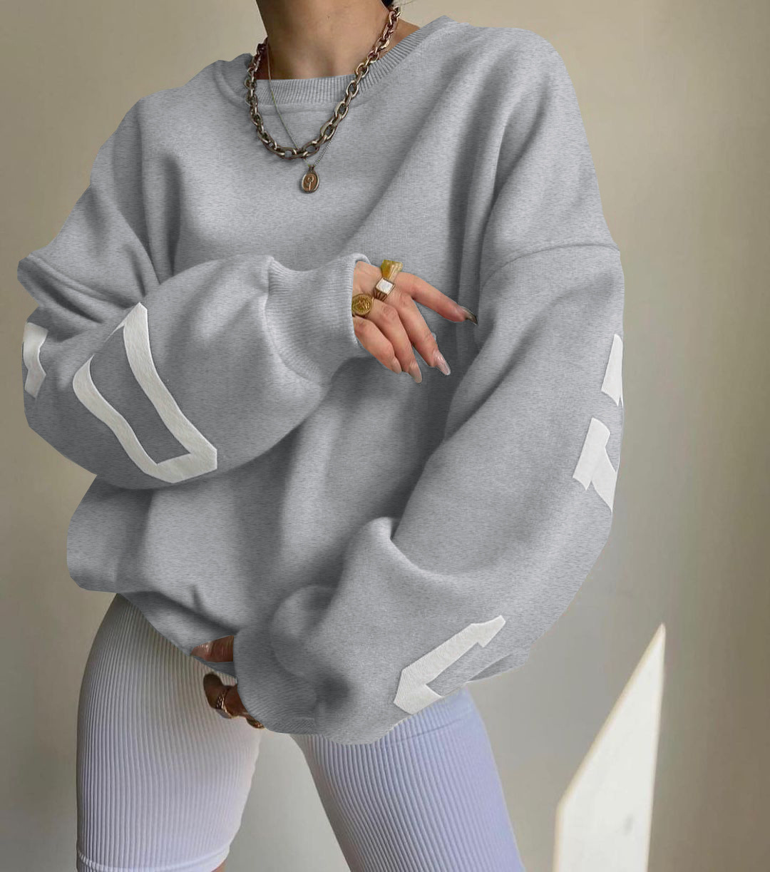 Y2k Letter Screen Print Custom Hoodies Sweatshirt Sustainable Crop Top for Women