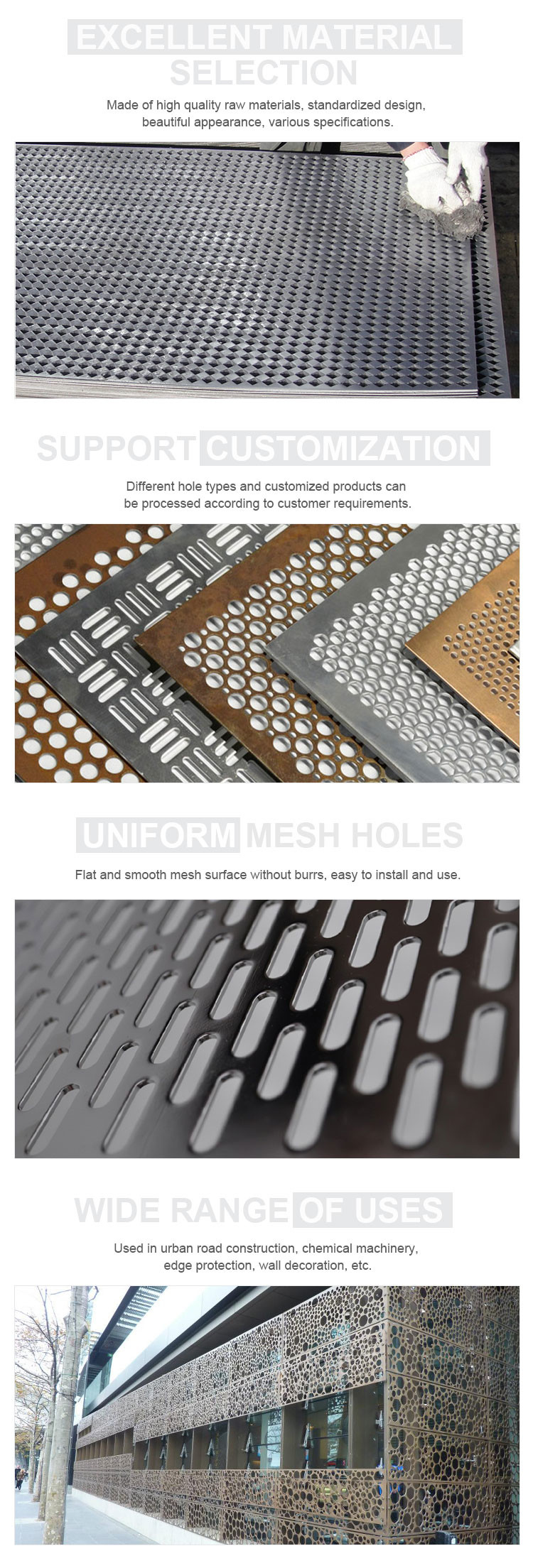 Garden Fencing Perforated Sheet Metal with Galvanization and Hole Diameter of 0.5mm-20mm