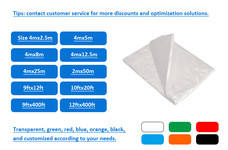 5.5-12.5 micron Thickness Table Plastic Dust Cover For Transparent Disposable Furniture