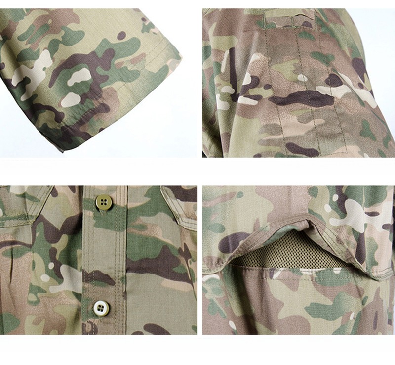 Training Short Shirt in Army Green Style for Light weight Wear-Resistant Breathable