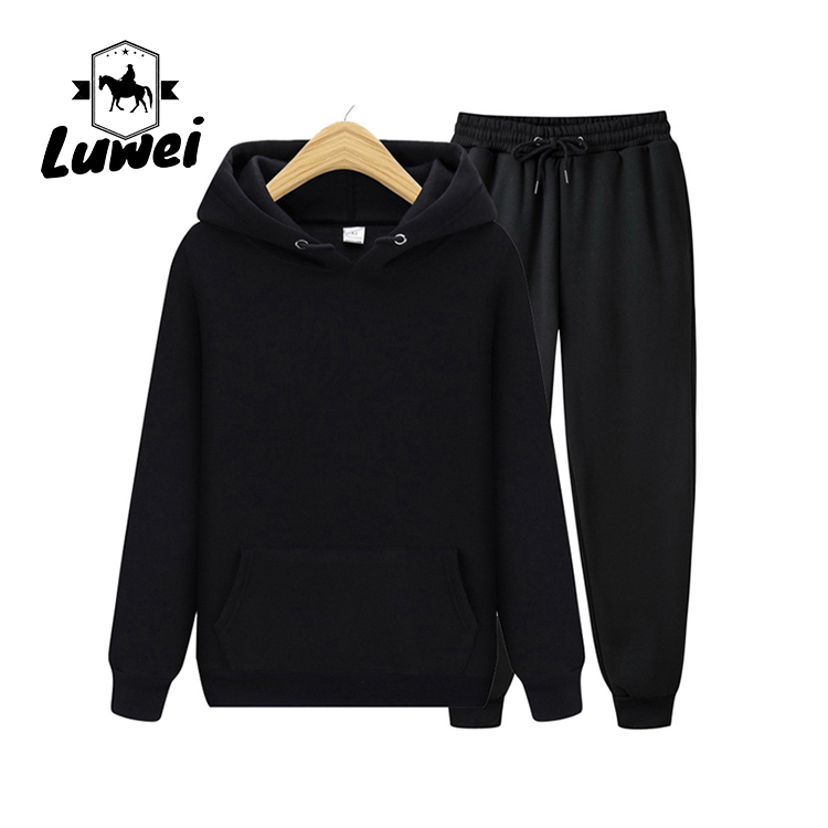 Custom Drop Shoulder Made Men's Sweatshirt Sudaderas Con CapuchaHeavy Fitness Hoodies And Joggers Set
