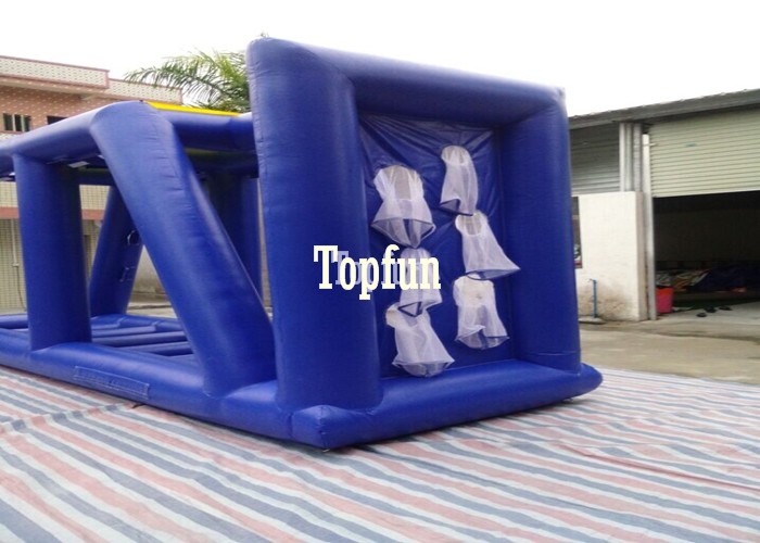 Blue PVC Tarpaulin Inflatable Tunnel Obstacle Course Basketball Shoot Sport Game