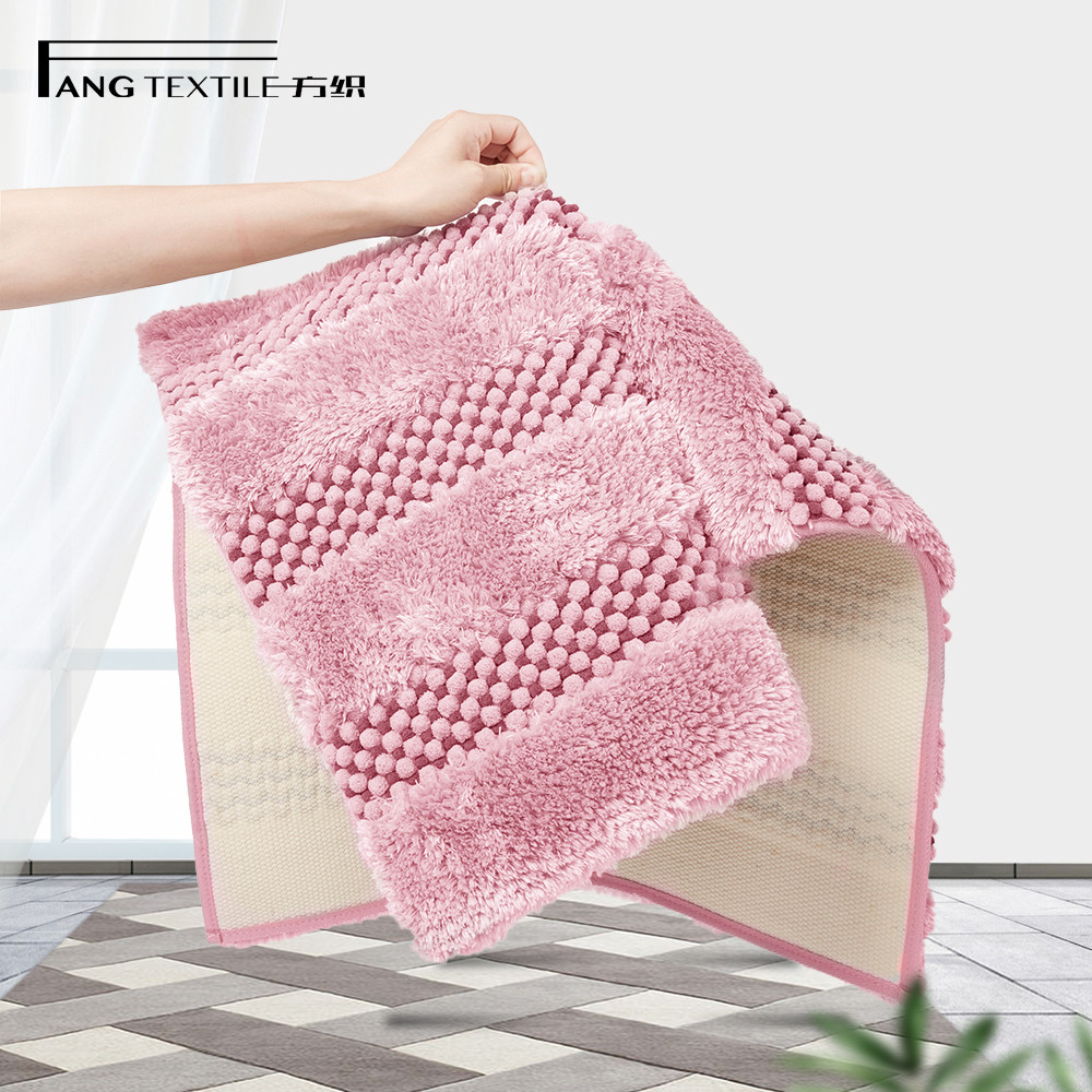 17x24 Inch Microfiber Reinforced Chenille Bath Mat Set