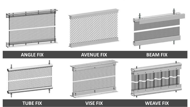 Baking Varnish Metal Mesh Curtain 1mm Frame Design Hanging Lightweight Huge Aluminum