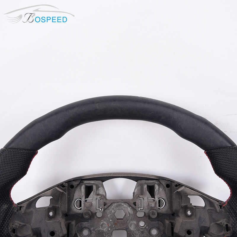 Full Leather Racing Ford Carbon Fiber Steering Wheel Plain Weave F150