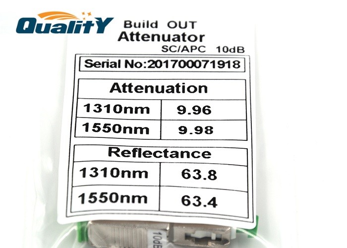Male To Female Fixed SC APC Attenuator / Singlemode Optic Fiber Attenuator