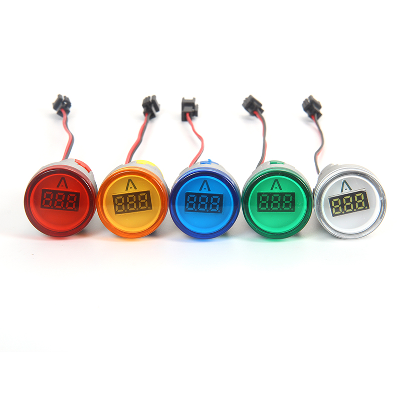 Small digital tube mini round led indicator ammeter digital indicator signal light ammeter tester measuring ampere meter