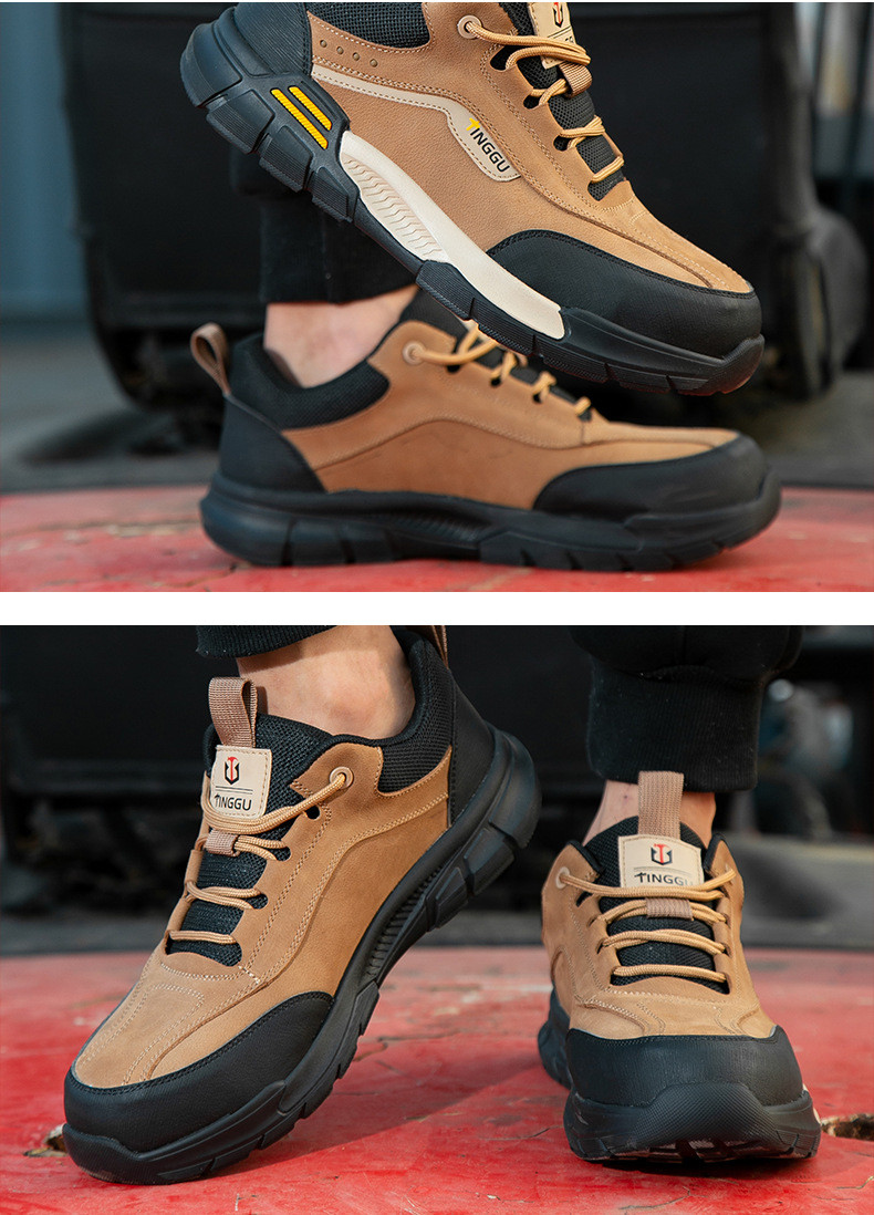 Insulating 10kv Cowhide Electrician's Shoes With Kevlar And Shock Absorbing Rubber Sole