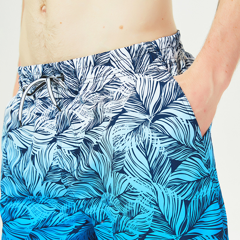 Comfortable Men's Quick Dry Beach Swim Shorts Plus Size Printed Waterproof Swim Trunks