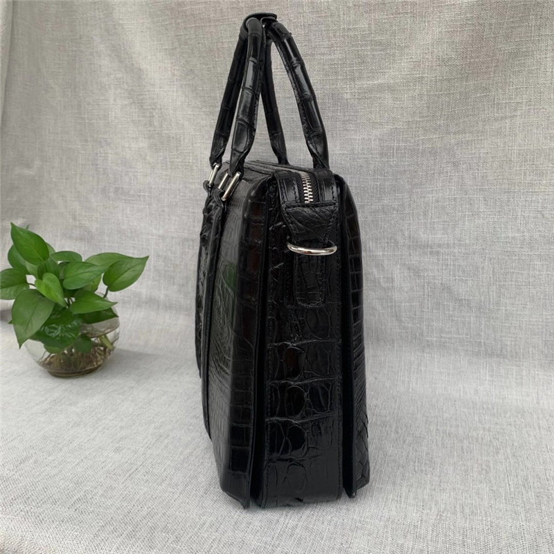 Fancy Genuine Crocodile Leather Businessmen Working Briefcase Laptop Bag Authentic Alligator Skin Male Three-Way Handbag