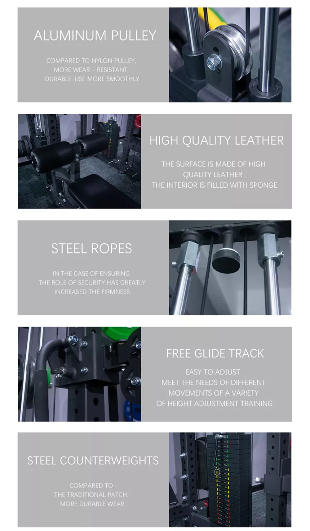 Body Building Power Cage Squat Rack Weight Lifting Smith Machine Fitness Equipment