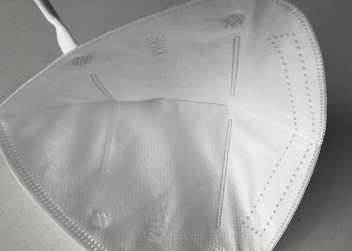 White Disposable Respirator Mask / Nonwoven Kn95 Folding 4 Ply Mask