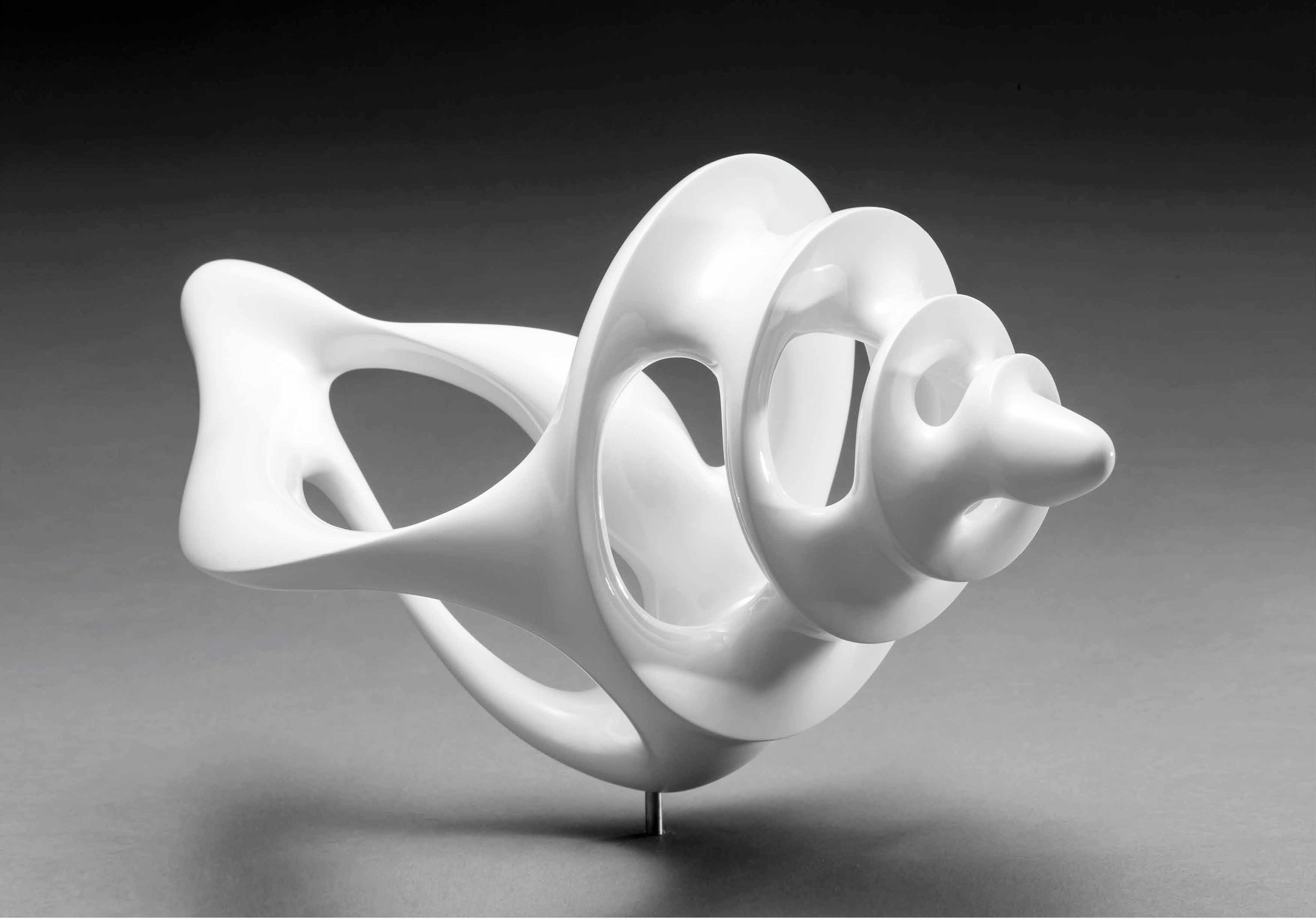 Artificial Style Modern Abstract Sculpture , Contemporary Art White Abstract Sculpture