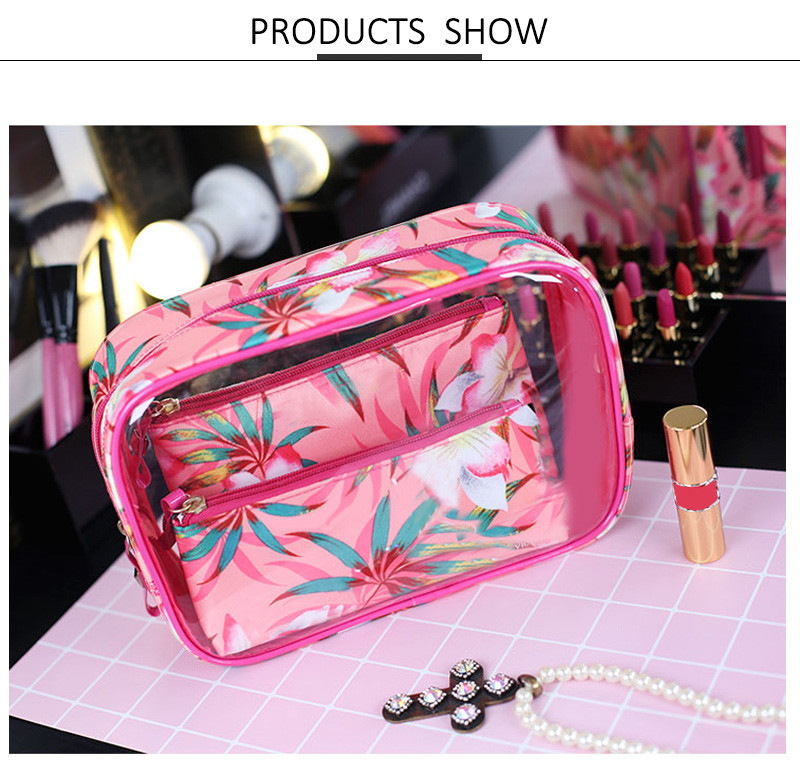 Travel PVC Clear Makeup Polyester Cosmetic Bag