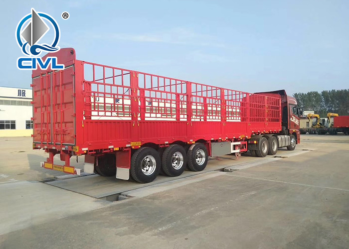 40 Feet 3 Axles cargo fence semitrailer 12 Tires With Removable Sidewall