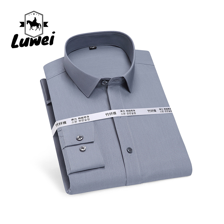 Men Long Sleeve Business Shirts Single Button Casual Plaid Striped Shirt