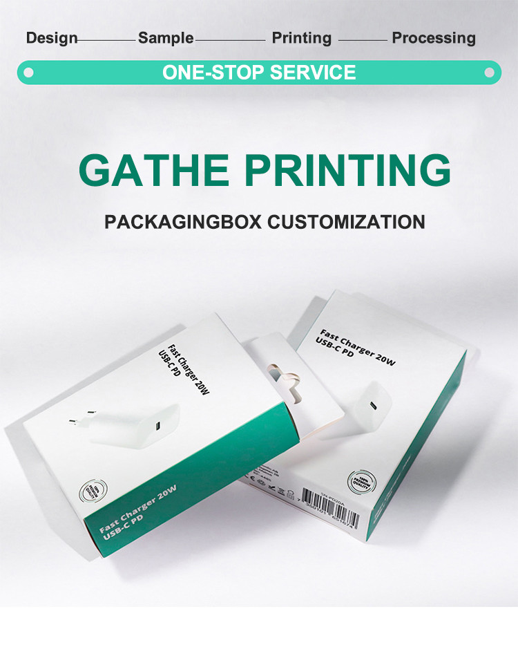 Recycable Foldable Packaging Paper Box For Charger Lightning Cable