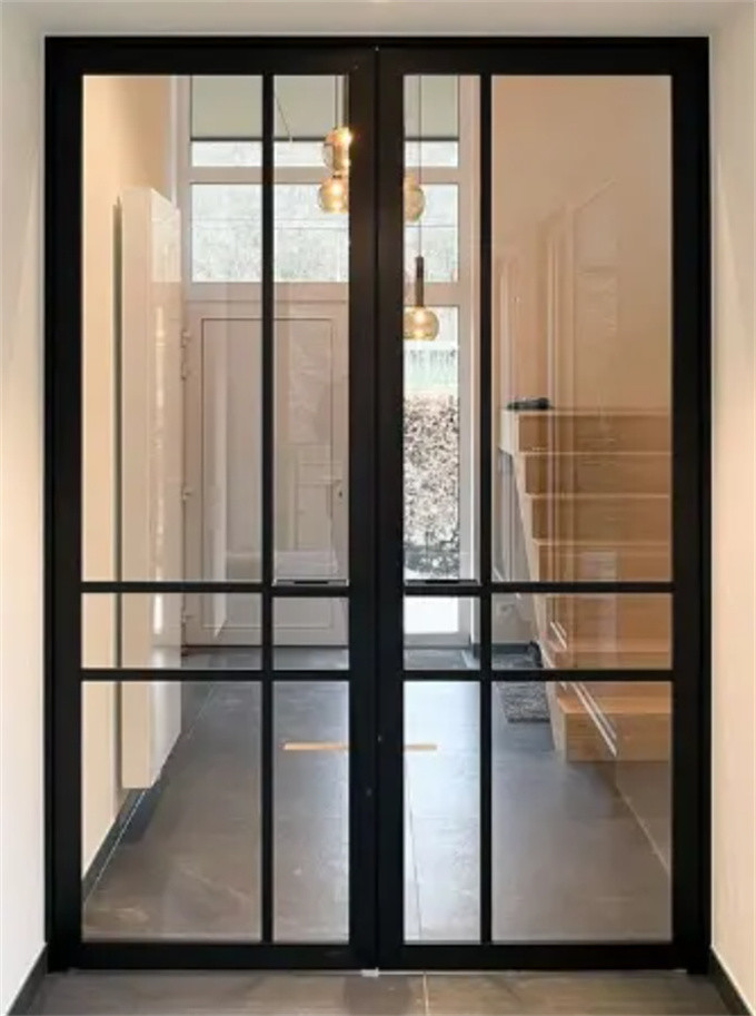 Stainless Steel Screen Netting Custom Design Thermal Break Aluminum Casement Glass Doors
