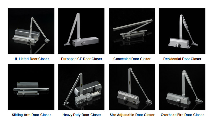 Overhead Concealed Door Closer Light Duty Auto Sliding Arm Max Door Width 950mm