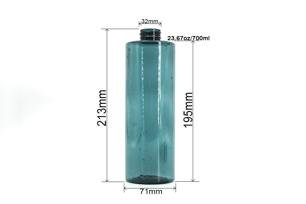Transparent Cylinder 700ml Lotion Shampoo Pump Bottles