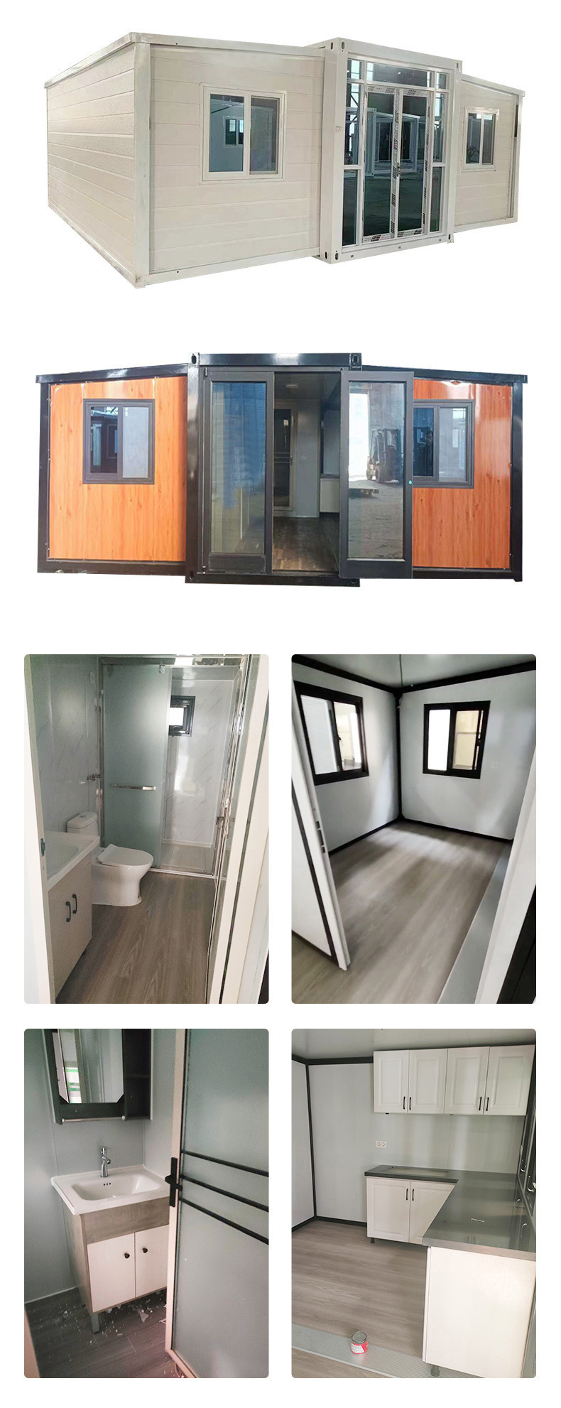 Double wing folding room triple area decoration can be expanded removable mobile container house mobile house