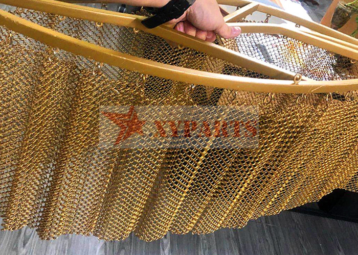 Flexible Roll Able In Length Chain Link Metal Mesh Curtain For Window Sunshade