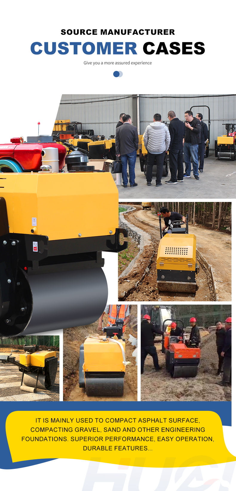 500kg Mini Asphalt Vibratory Road Roller Compactor Machine for Walk Behind Double Drum