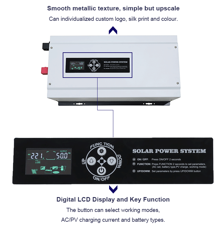 7.5kw 24v Hybrid Solar Inverter 5Kw Hybrid Off Grid Inverter For Ac Conditioner