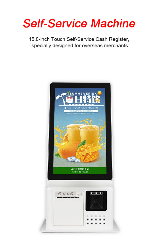 High Capacity Kiosk Fast Food 15.8" Self Service Kiosk For Restaurants
