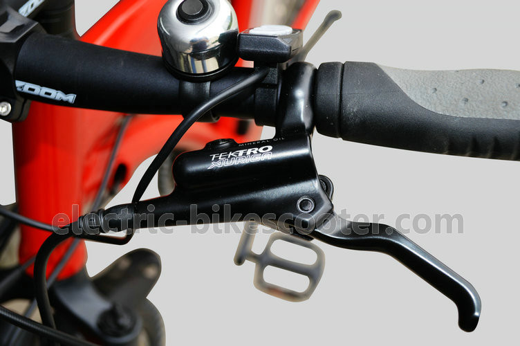 Red 38km/h Electric Pedal Assist Mountain Bike 48V 500W Gear Motor