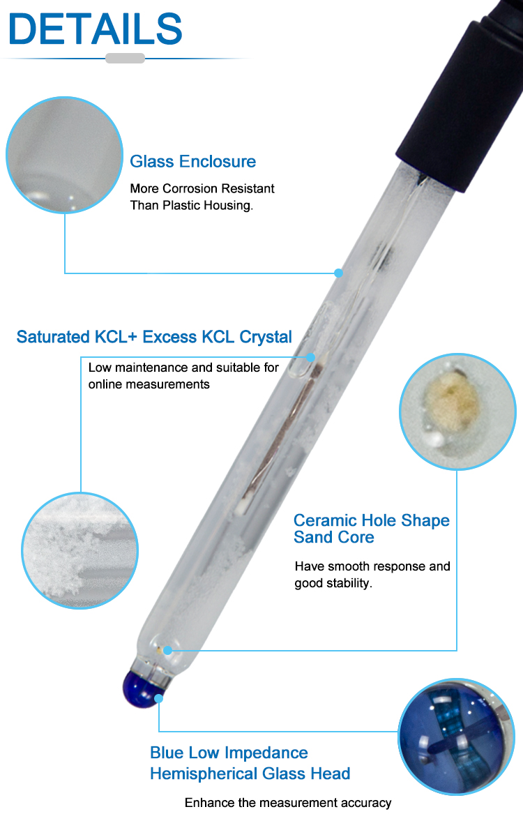 Analog Signal Glass PH Sensor With High Temperature Resistance For Pure Water