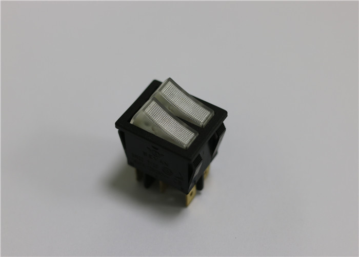 Waterproof Push Button Rocker Switch , Double Pole Illuminated Rocker Switch