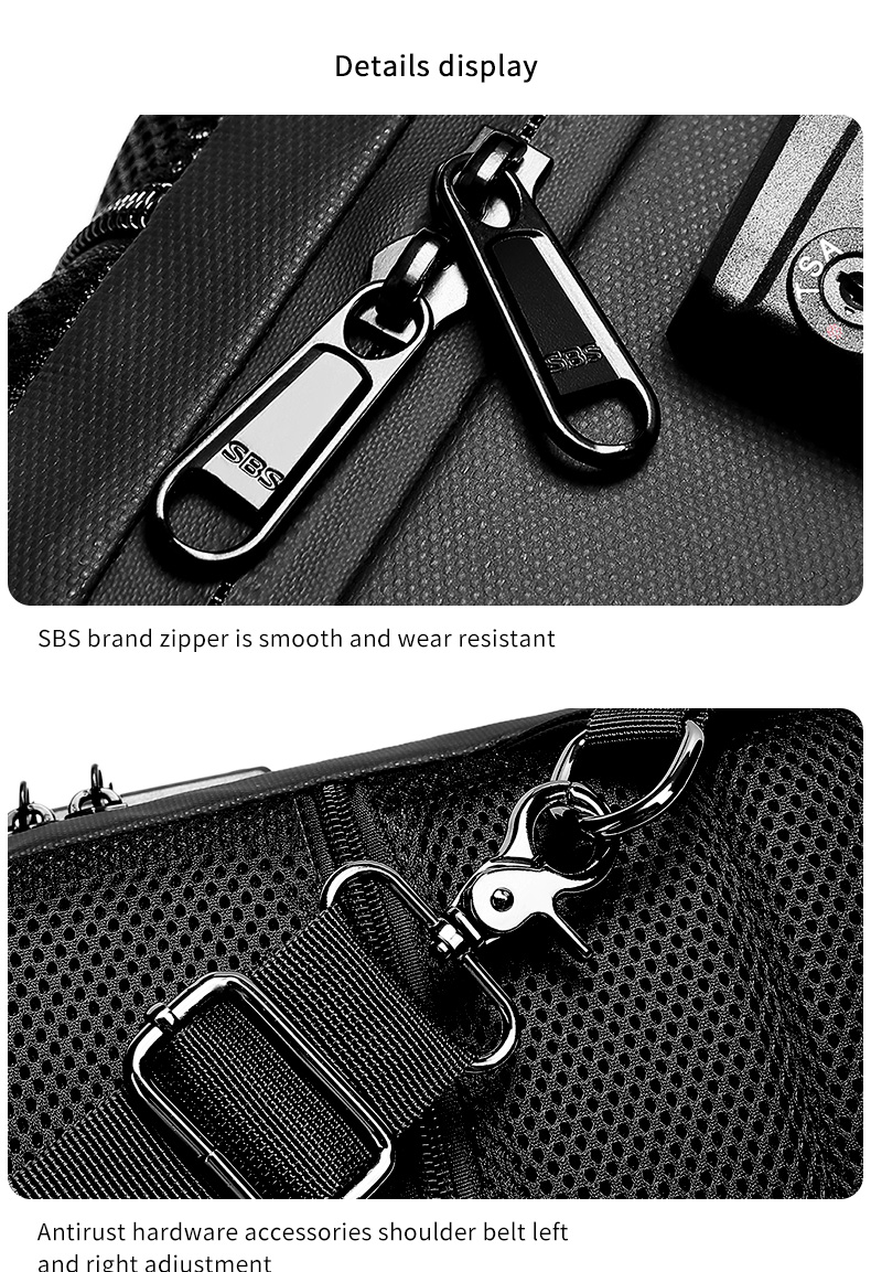 High quality brand men's leisure fashion waterproof anti theft shoulder chest crossbody sling bag for men