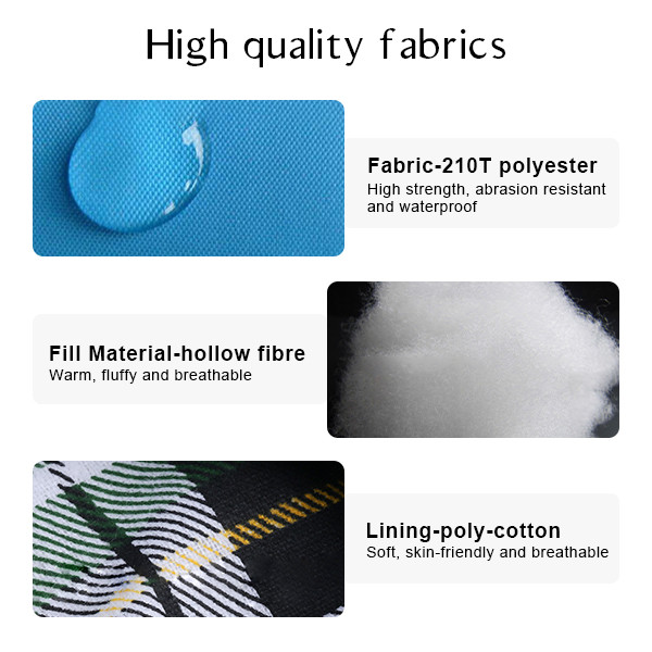 210T Polyester Camping Sleeping Bags Blue Flannel Sleeping Bag Rectangular Shaped