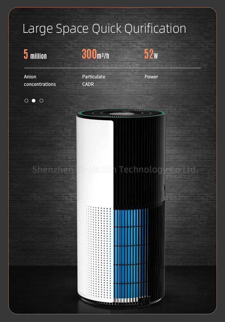 WIFI control Electric UV lamp 50W Hepa Air Purifier With Nylon mesh