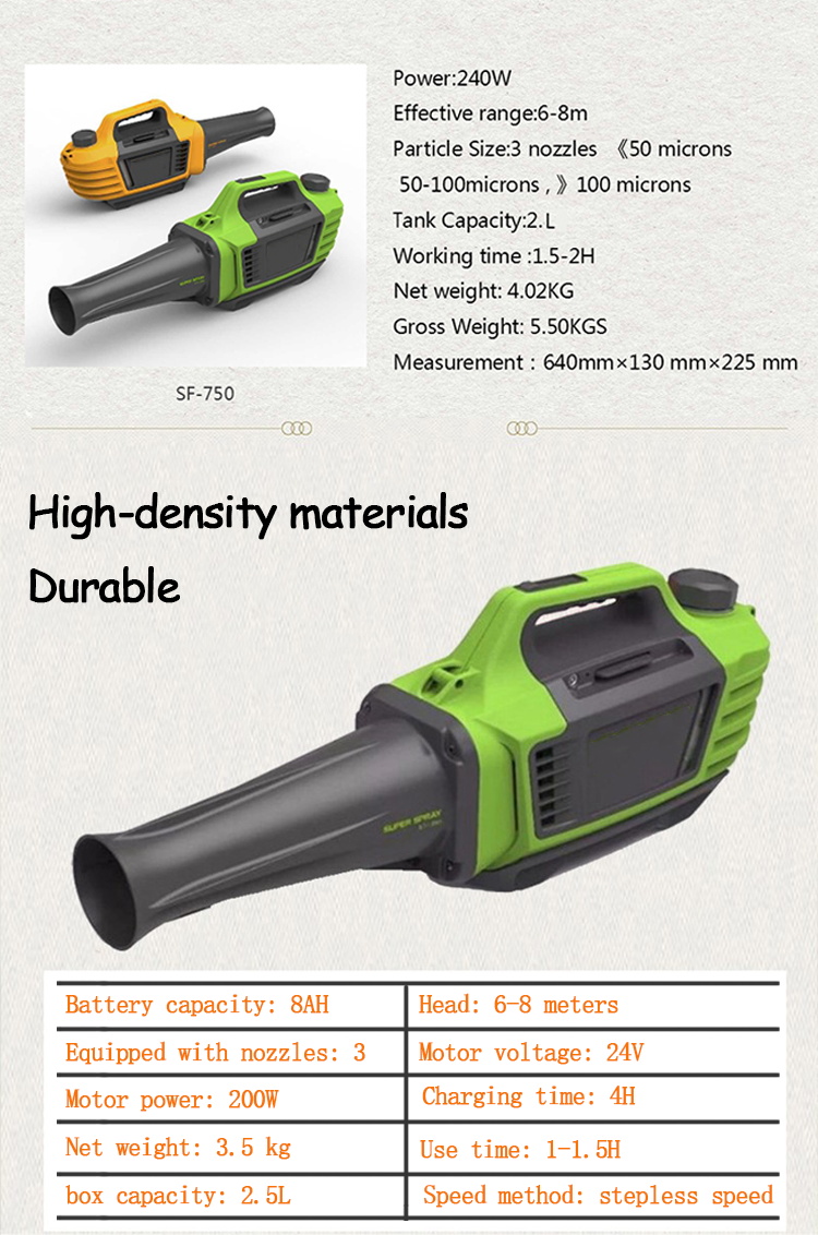 Electric 5l Ulv Cold Fogger Disinfecting Battery Ulv Mist Sprayer Machine