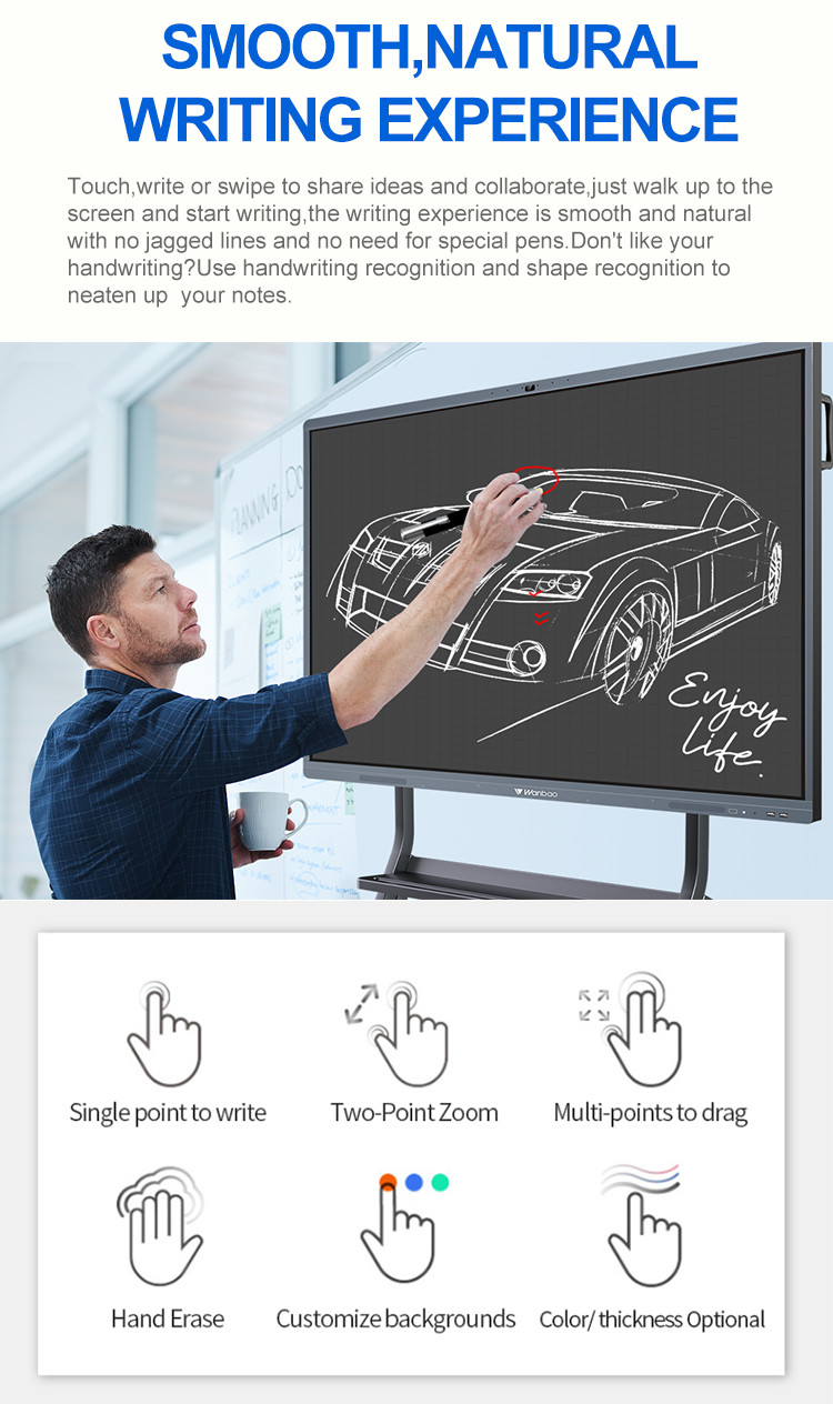Smart Interactive Whiteboard 65" Interactive Display Interactive Flat Panel For Kids